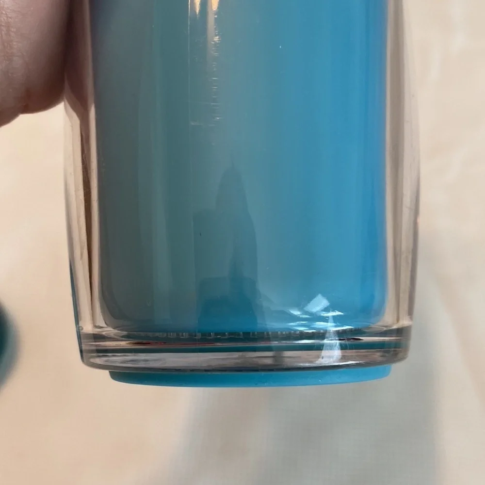 Starbucks Coffee Double Wall Tumbler 16 Oz Teal Clear dome lid 2008